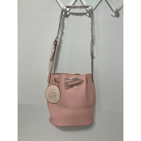 Elizabeth Arden New York Woman's Purse Drawstring Pink Blush Tote Crossbody Bag - Picture 2 of 16